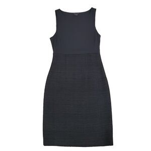 Theory Yeneth Wool Alpaca Black Tweed Dress 4 Stretch Sleeveless Career